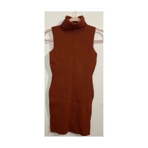 Sleeveless Turtleneck Sweater Dress